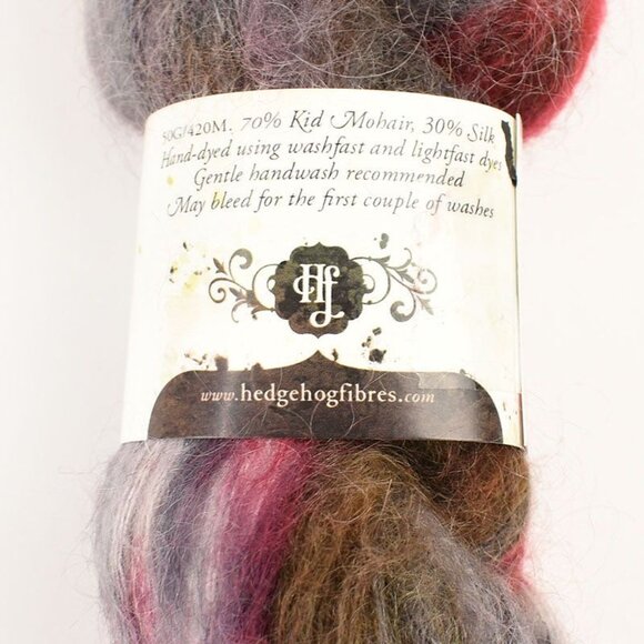 Hedgehog Fibres Kidsilk Lace Yarn Kid Mohair Silk Hand-Dyed Film Noir - Picture 3 of 4